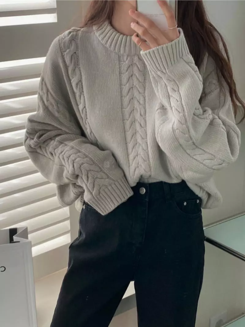 Tizzi - Korean Women Fashion - #momslook - Kits Knit Tee - 3