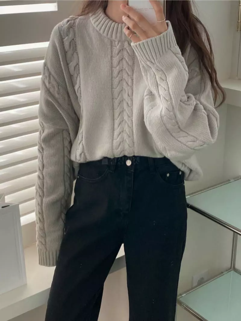 Tizzi - Korean Women Fashion - #momslook - Kits Knit Tee - 4