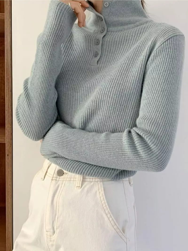 Tizzi - Korean Women Fashion - #momslook - Button Collar Tee