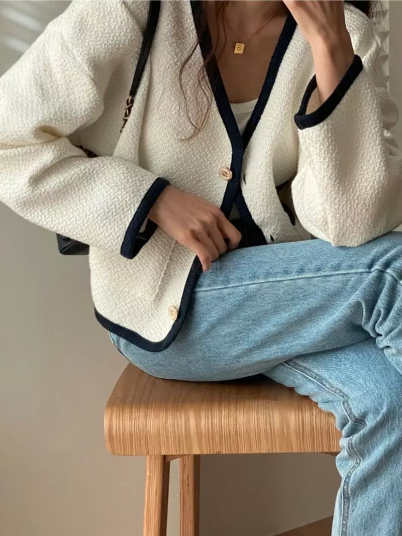 Tizzi - Korean Women Fashion - #momslook - Plain Cardigan