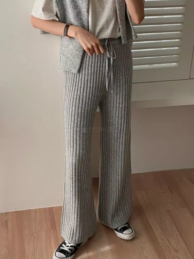 Tizzi - Korean Women Fashion - #momslook - Rib Pants