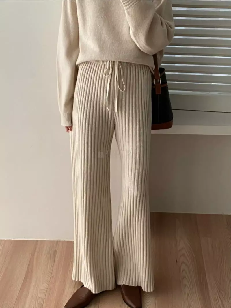 Tizzi - Korean Women Fashion - #momslook - Rib Pants - 3