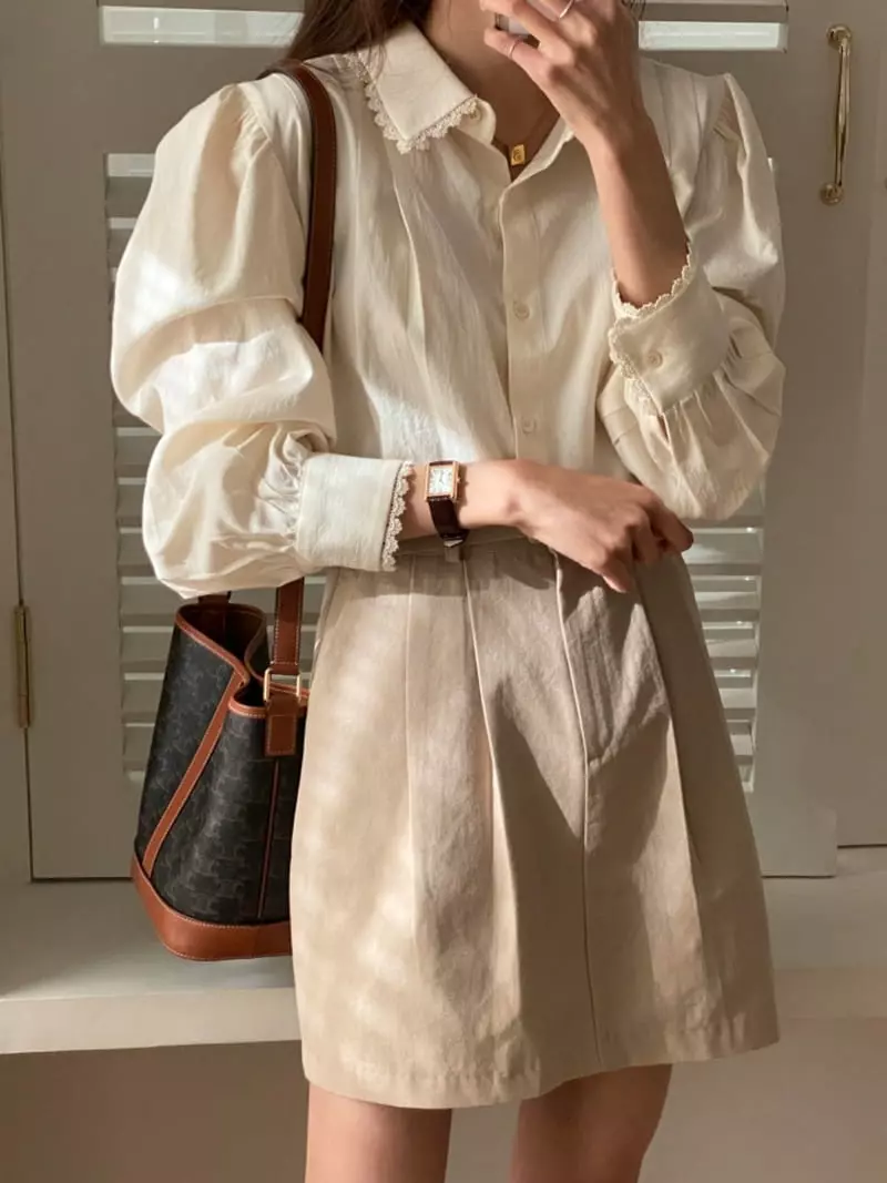 Tizzi - Korean Women Fashion - #restrostyle - Pure Pin Tuck Blouse