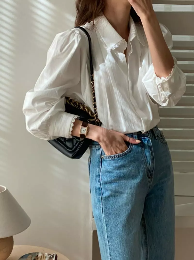 Tizzi - Korean Women Fashion - #romanticstyle - Pure Pin Tuck Blouse - 2