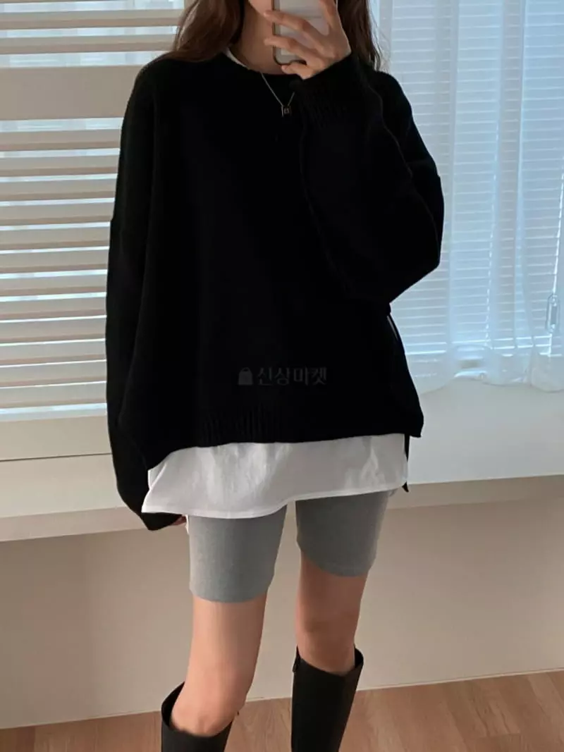 Tizzi - Korean Women Fashion - #romanticstyle - Lam Open Knit Tee - 3