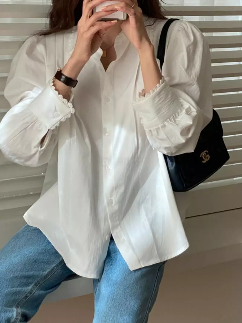Tizzi - Korean Women Fashion - #shopsmall - Pure Pin Tuck Blouse - 3