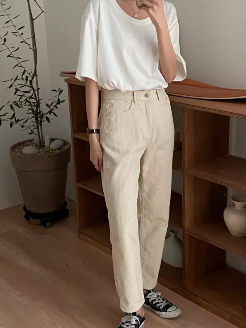 Tizzi - Korean Women Fashion - #womensfashion - Cream Jeans - 2