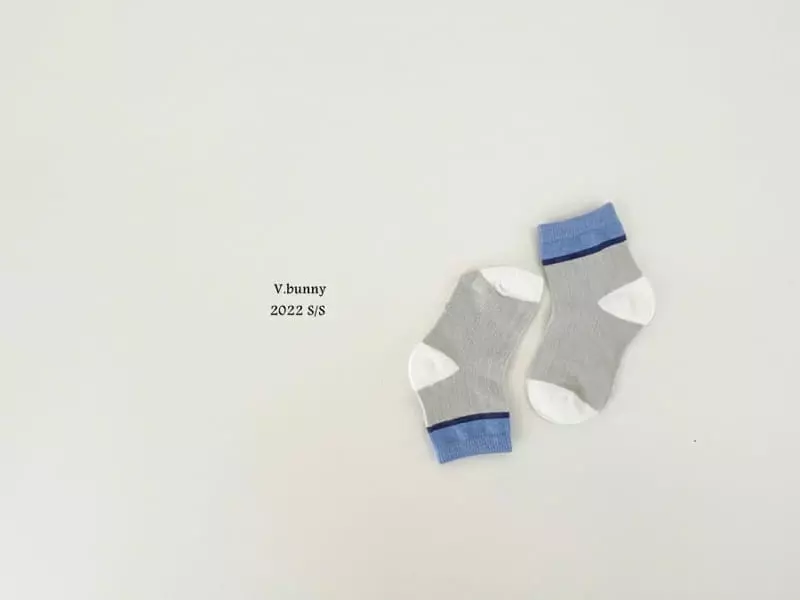 V Bunny - Korean Children Fashion - #Kfashion4kids - Blue Bear Socks [set of 5] - 5