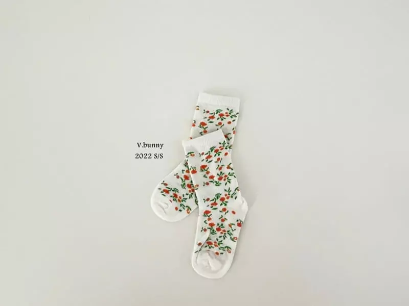 V Bunny - Korean Children Fashion - #stylishchildhood - Dan Flower Socks [set of 3] - 4
