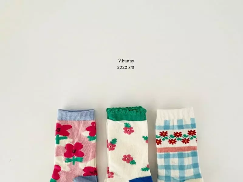 V Bunny - Korean Children Fashion - #childofig - Delpi Socks [set of 3] - 2