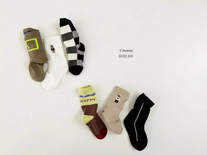 V Bunny - Korean Children Fashion - #childofig - Teddy Socks [set of 3] - 8