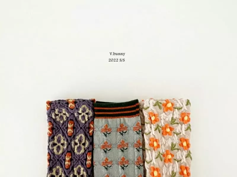 V Bunny - Korean Children Fashion - #designkidswear - Pansy Socks [set of 3] - 4