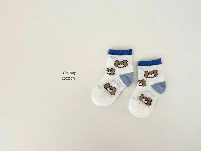 V Bunny - Korean Children Fashion - #kidsshorts - Blue Bear Socks [set of 5] - 2