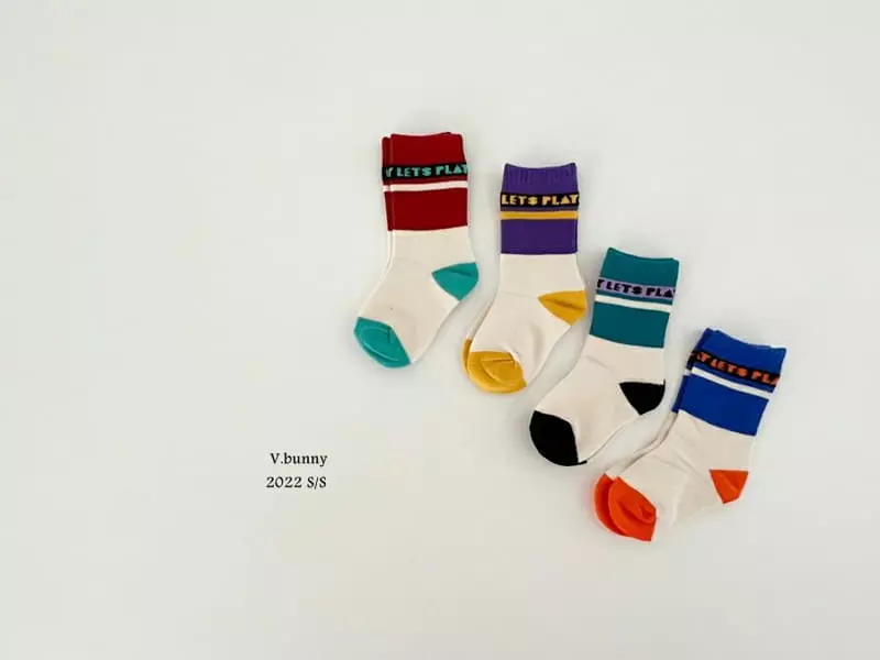 V Bunny - Korean Children Fashion - #kidzfashiontrend - Let's Socks [set of 4] - 2