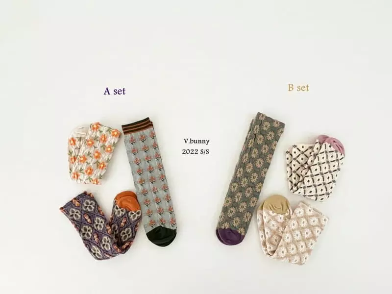 V Bunny - Korean Children Fashion - #littlefashionista - Pansy Socks [set of 3] - 10