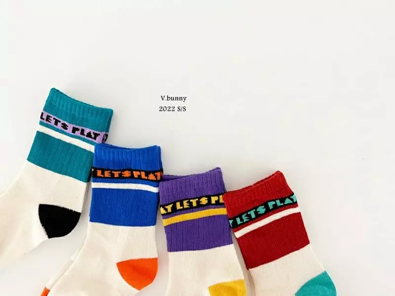 V Bunny - Korean Children Fashion - #magicofchildhood - Let's Socks [set of 4] - 5