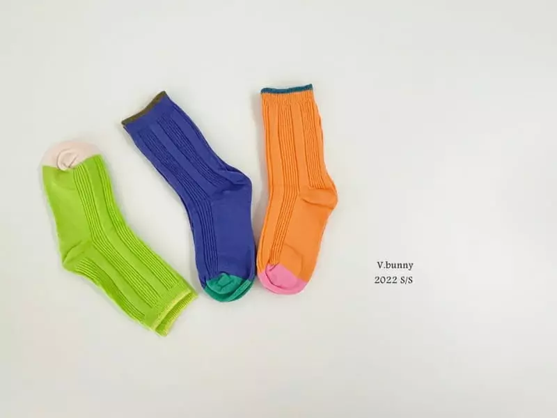 V Bunny - Korean Children Fashion - #minifashionista - Bombom Socks [set of 3] - 7