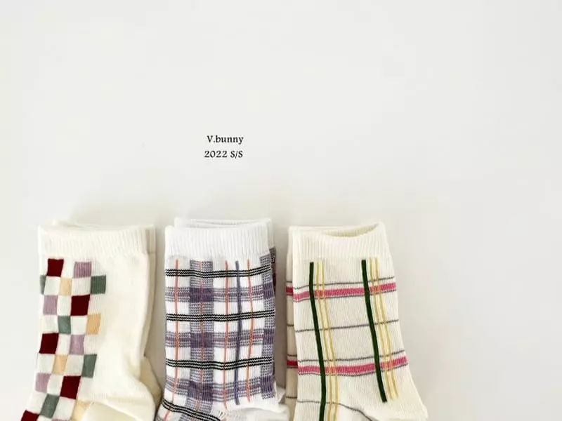 V Bunny - Korean Children Fashion - #prettylittlegirls - Triple Socks [set of 3]