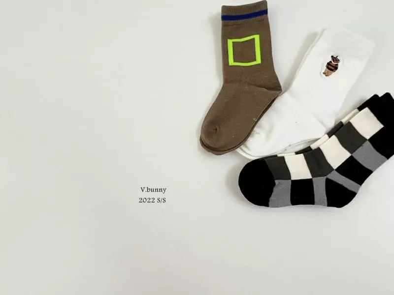 V Bunny - Korean Children Fashion - #prettylittlegirls - Teddy Socks [set of 3] - 6
