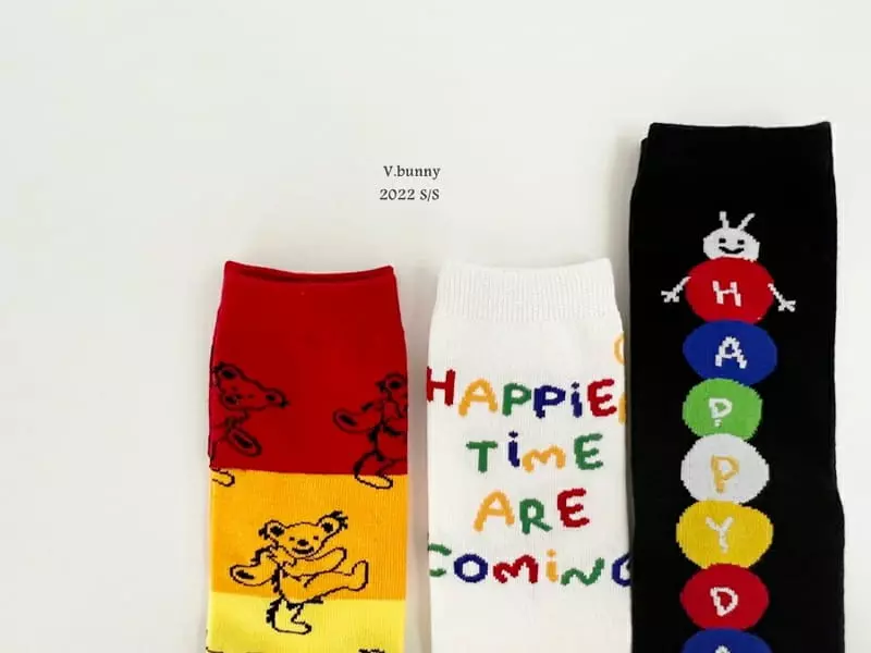 V Bunny - Korean Children Fashion - #stylishchildhood - Circus Socks [set of 3] - 5