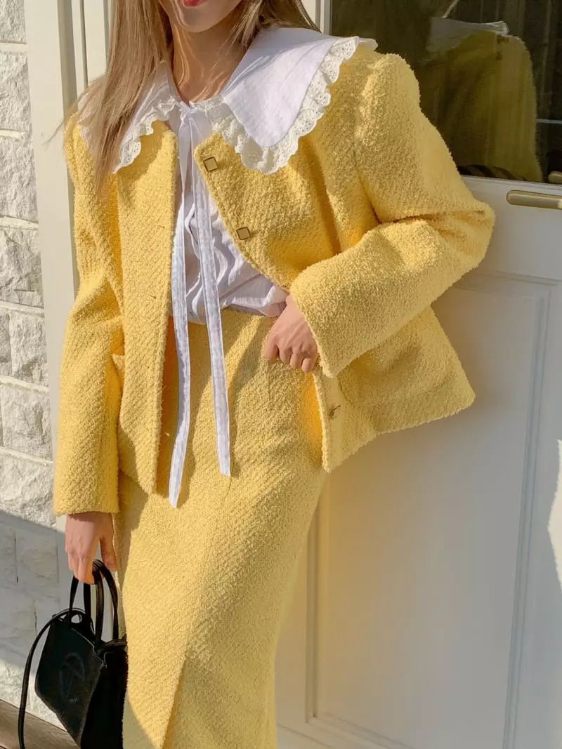 Vaara - Korean Women Fashion - #womensfashion - Hershey Tweed Jacket - 4