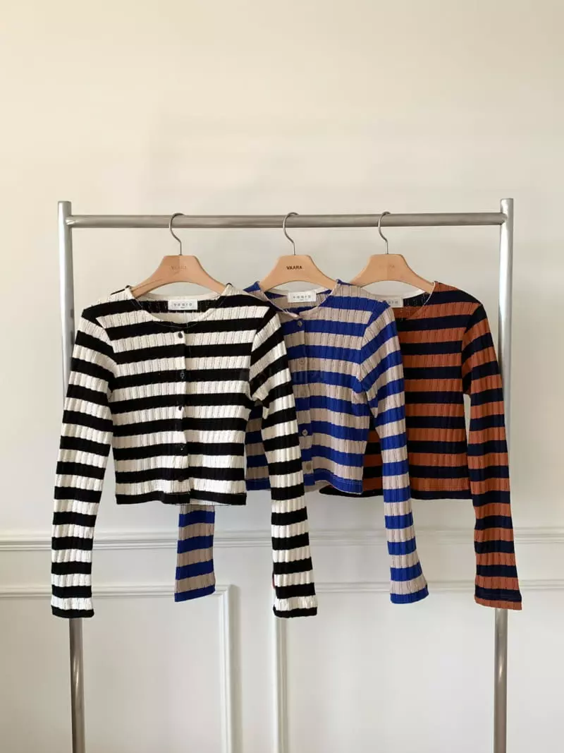 Vaara - Korean Women Fashion - #pursuepretty - Stripe cardigan