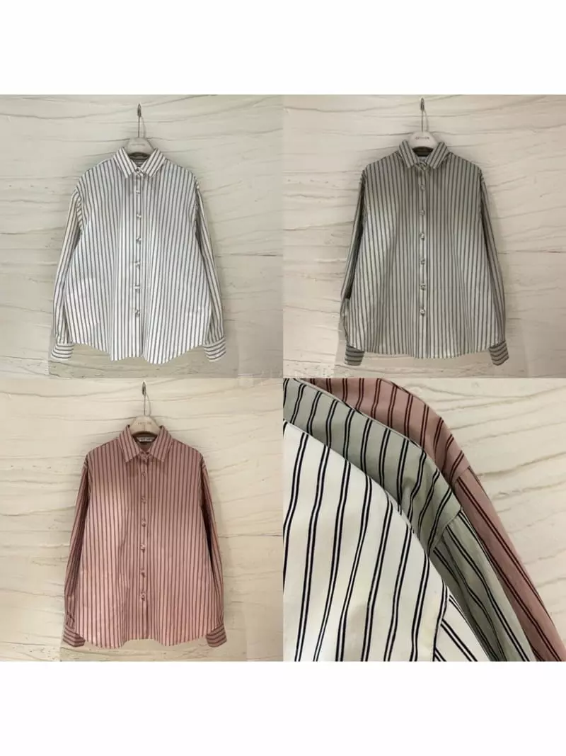 Vetiver - Korean Women Fashion - #momslook - Stripe Shirt - 3