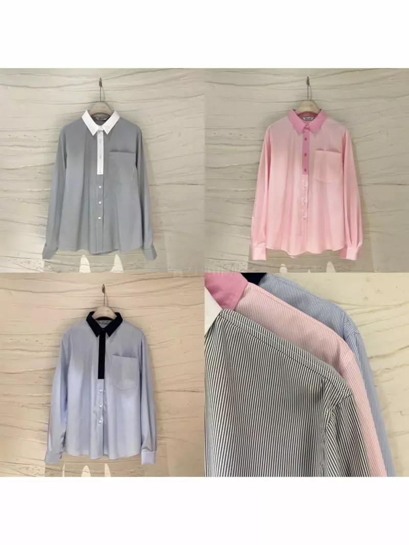 Vetiver - Korean Women Fashion - #restrostyle - Coloring Shirt - 3
