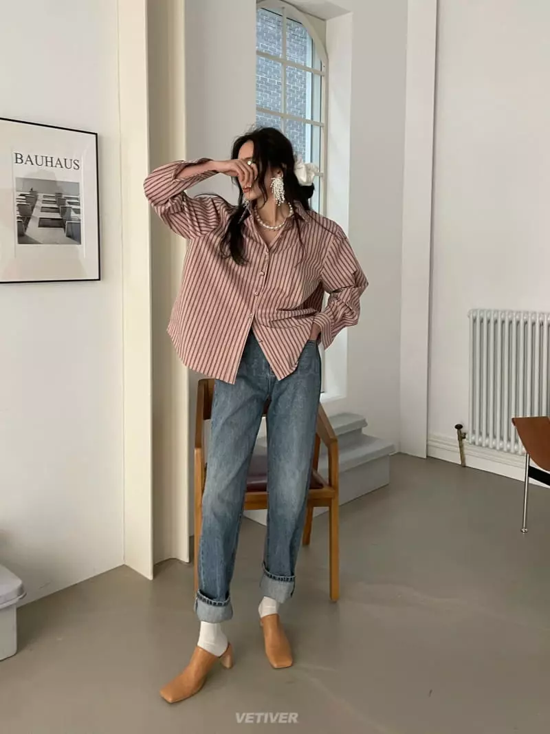 Vetiver - Korean Women Fashion - #thatsdarling - Stripe Shirt