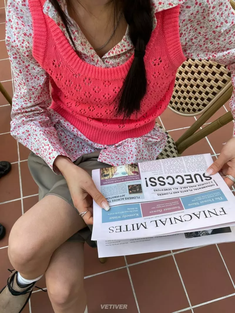 Vetiver - Korean Women Fashion - #vintagekidsstyle - Flo Knit Vest - 2