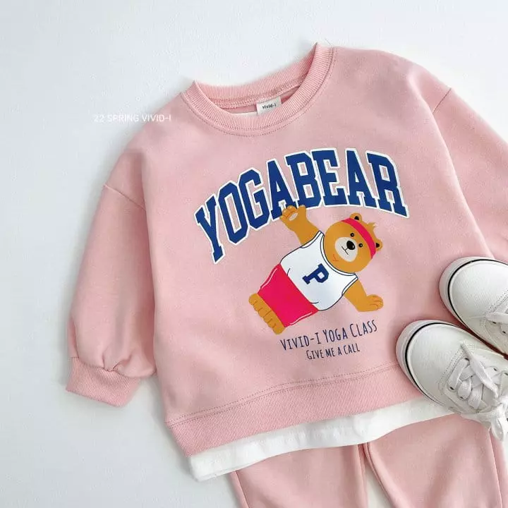 Vivid I - Korean Children Fashion - #kidzfashiontrend - Tyoga Bear Top Bottom Set - 4