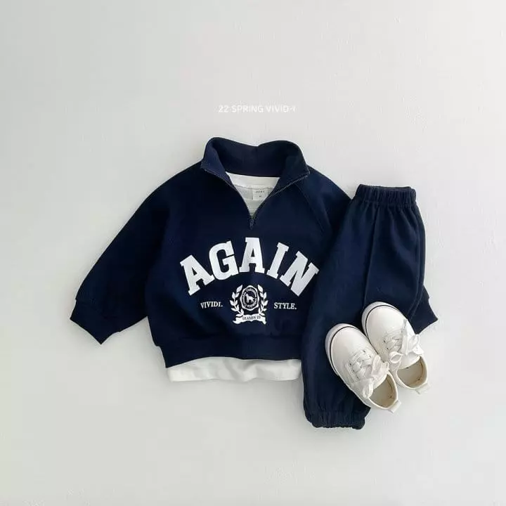 Vivid I - Korean Children Fashion - #Kfashion4kids - Again Anorak Top Bottom Set - 2