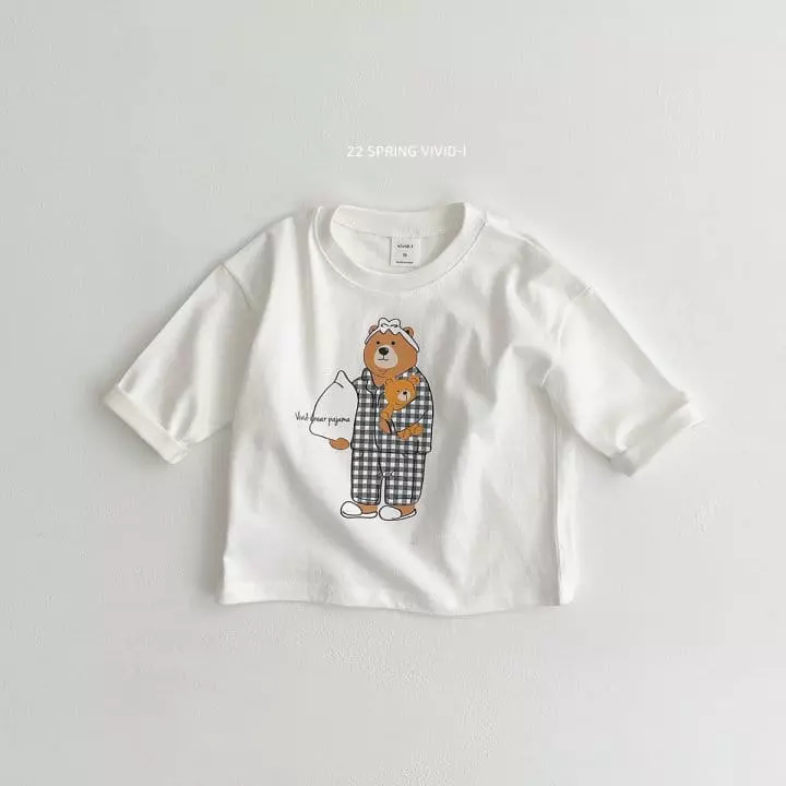 Vivid I - Korean Children Fashion - #Kfashion4kids - Bear Check Top Bottom Set - 8