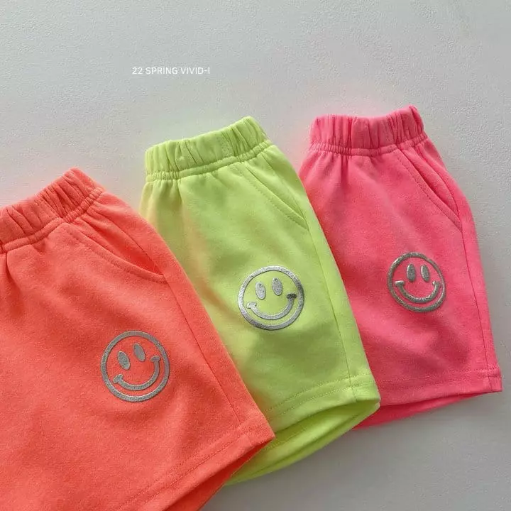 Vivid I - Korean Children Fashion - #childofig - Smile Shorts Top Bottom Set - 5