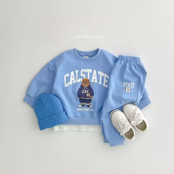 Vivid I - Korean Children Fashion - #childofig - Rugby Bear Top Bottom Set - 3