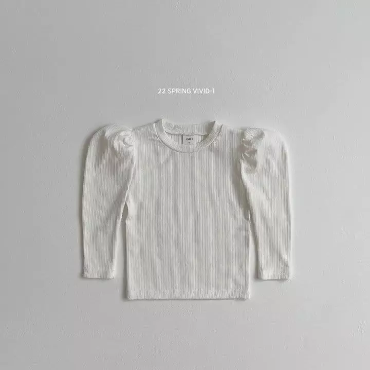 Vivid I - Korean Children Fashion - #childrensboutique - Puff Sleeves Tee - 12