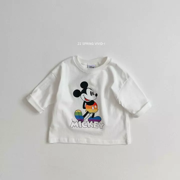 Vivid I - Korean Children Fashion - #designkidswear - Color Disney Tee - 8