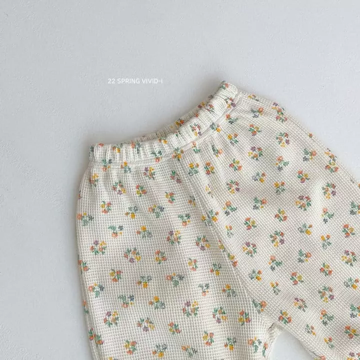 Vivid I - Korean Children Fashion - #designkidswear - Spring Waffle Top Bottom Set - 7