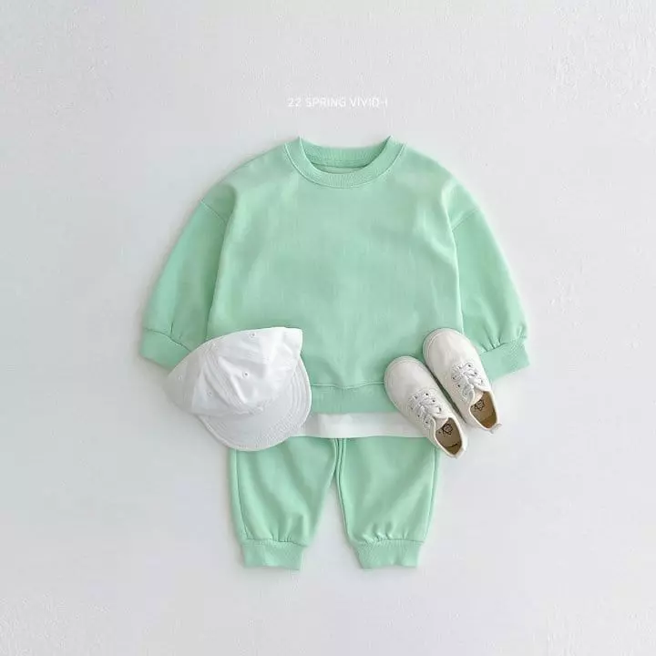 Vivid I - Korean Children Fashion - #designkidswear - Spring Vivid Top Bottom Set - 3