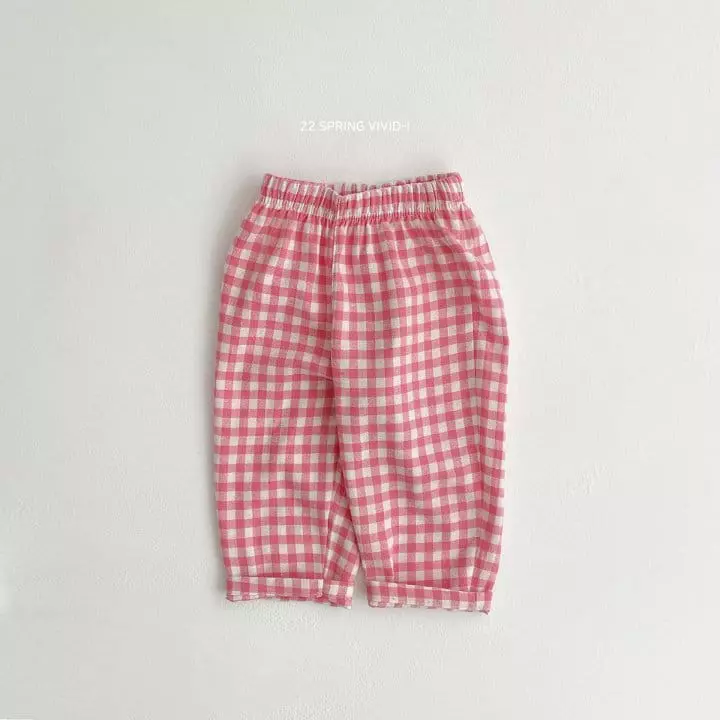 Vivid I - Korean Children Fashion - #discoveringself - Bear Check Top Bottom Set - 4
