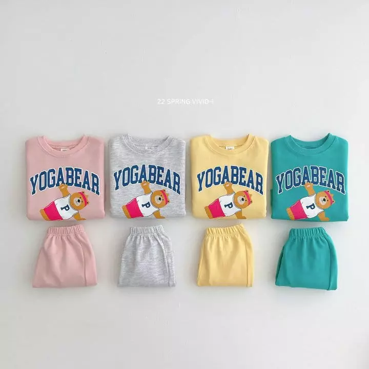 Vivid I - Korean Children Fashion - #kidsshorts - Tyoga Bear Top Bottom Set