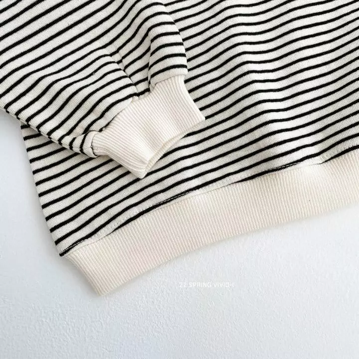 Vivid I - Korean Children Fashion - #kidsshorts - Stripes Bear Embroidery Top Bottom Set - 7