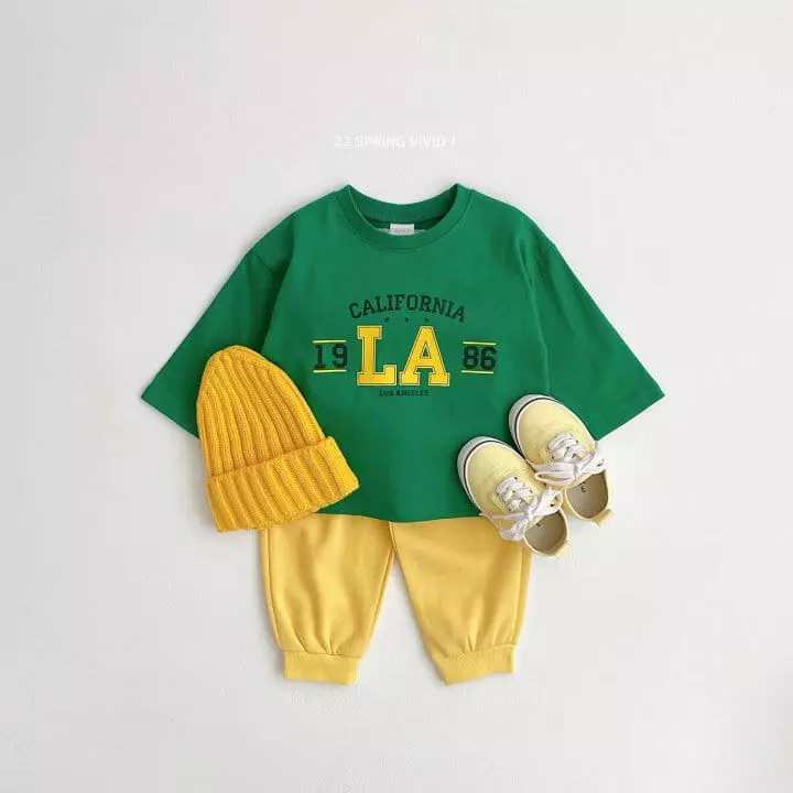 Vivid I - Korean Children Fashion - #kidsshorts - LA Top Bottom Set - 2
