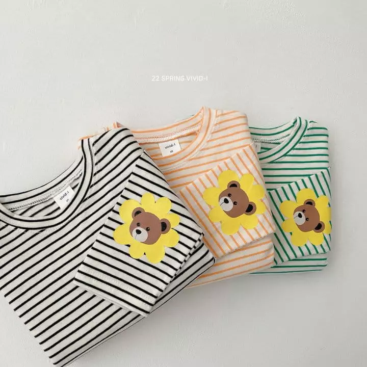 Vivid I - Korean Children Fashion - #kidsstore - Sun Flower Stripes Tee - 2