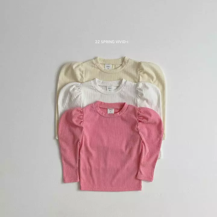 Vivid I - Korean Children Fashion - #kidsstore - Puff Sleeves Tee