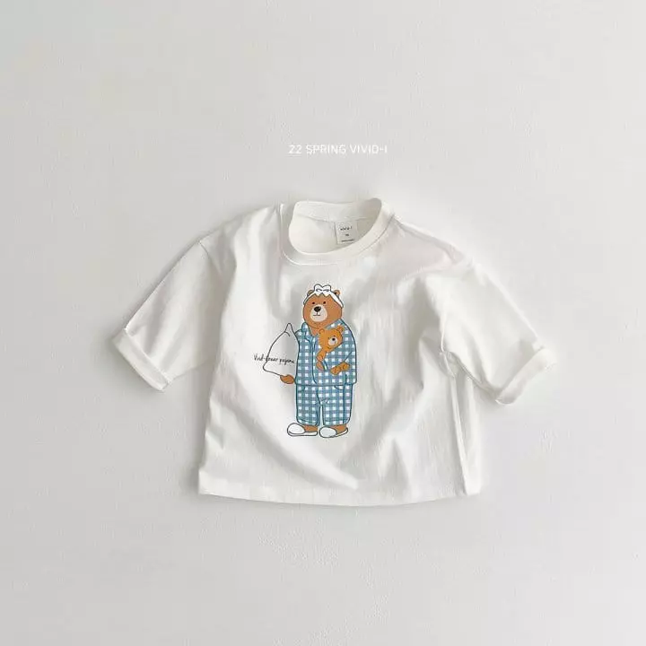 Vivid I - Korean Children Fashion - #kidsstore - Bear Check Top Bottom Set - 6