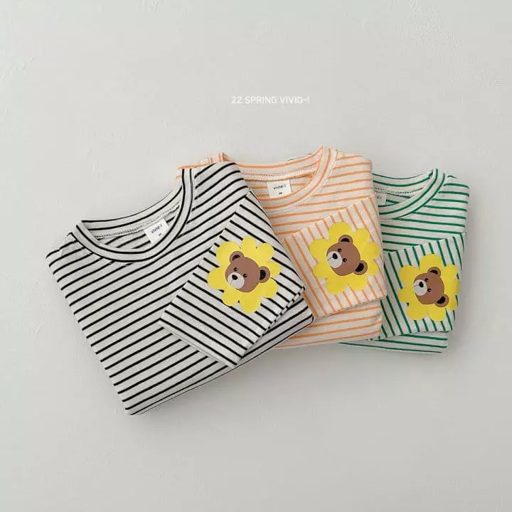 Vivid I - Korean Children Fashion - #kidzfashiontrend - Sun Flower Stripes Tee - 3