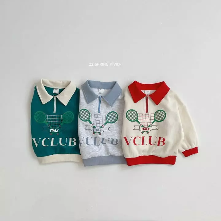 Vivid I - Korean Children Fashion - #kidzfashiontrend - Tennis Collar Sweatshirt