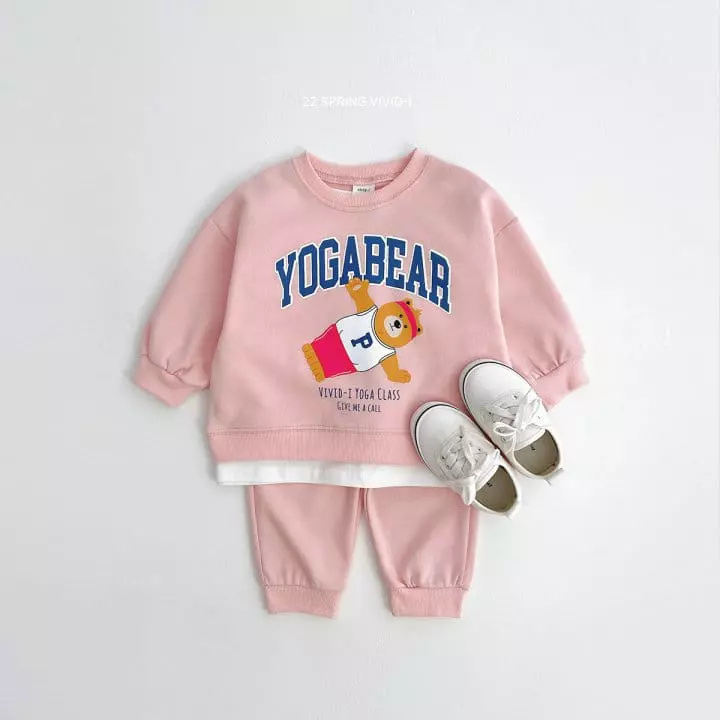 Vivid I - Korean Children Fashion - #kidzfashiontrend - Tyoga Bear Top Bottom Set - 3