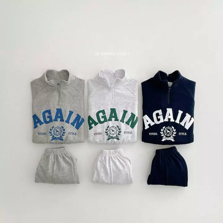 Vivid I - Korean Children Fashion - #kidzfashiontrend - Again Anorak Top Bottom Set